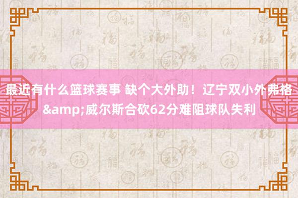 最近有什么篮球赛事 缺个大外助！辽宁双小外弗格&威尔斯合砍62分难阻球队失利